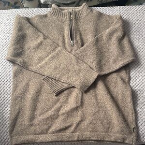Woolrich Men's Beige Zip-Up Sweater